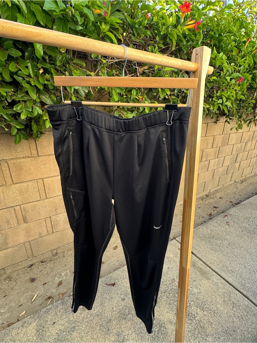 Nike Black Jogger Track Pants with Zipper Details